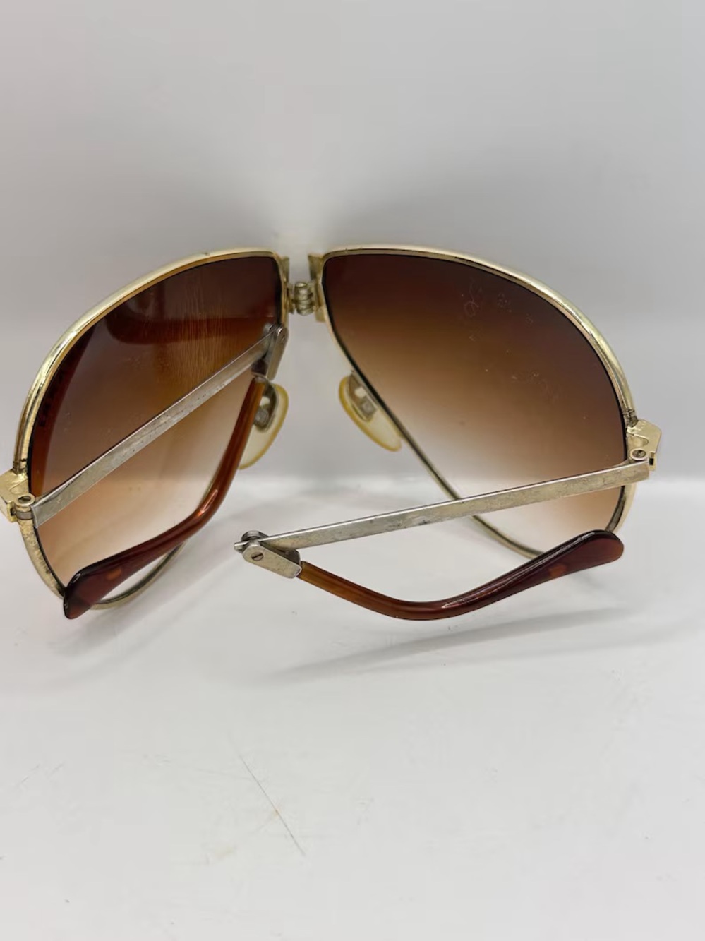 Ferrari folding aviator sunglasses with tan zip case